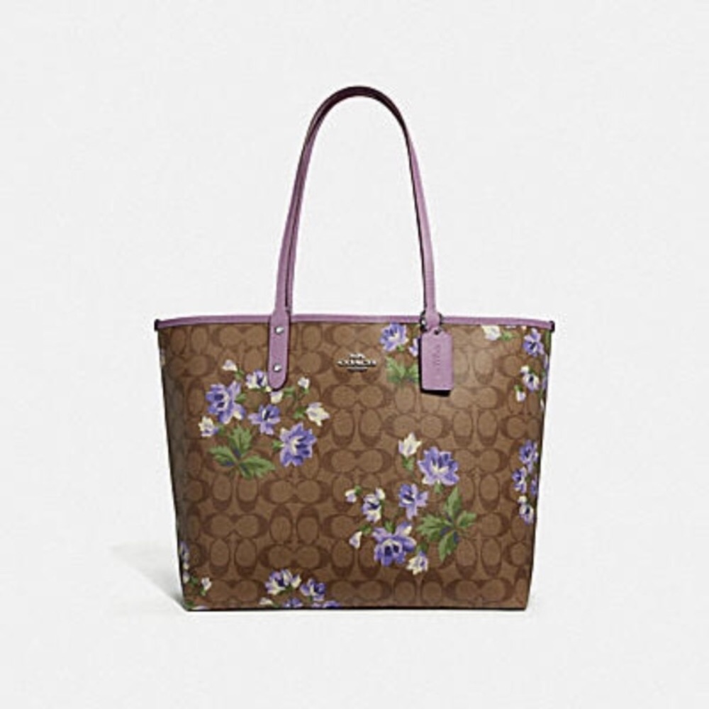 SOLD—Large Lilly print Reversible city tote